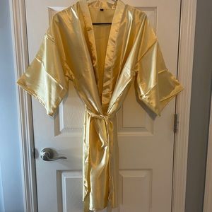 Light gold satin robe